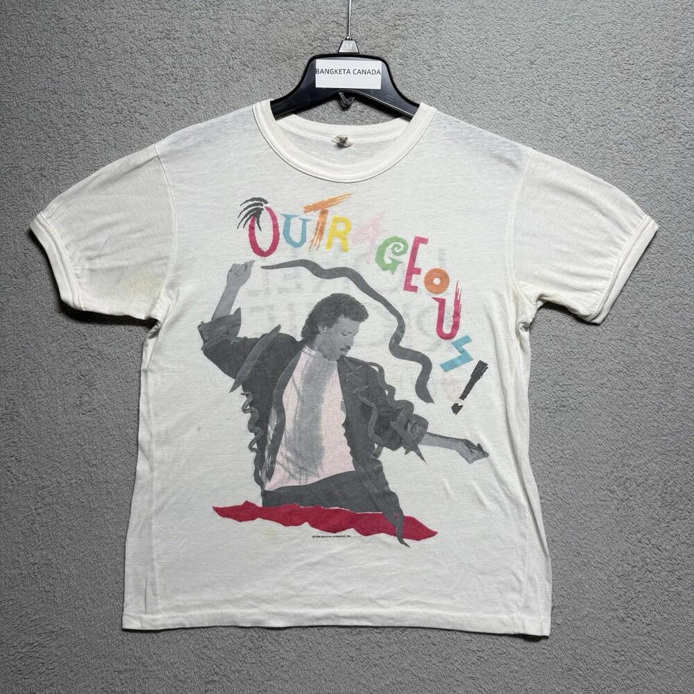Vintage 1986 Lionel Richie Outrageous Tour T-Shirt Made in Canada Brockum Sz L